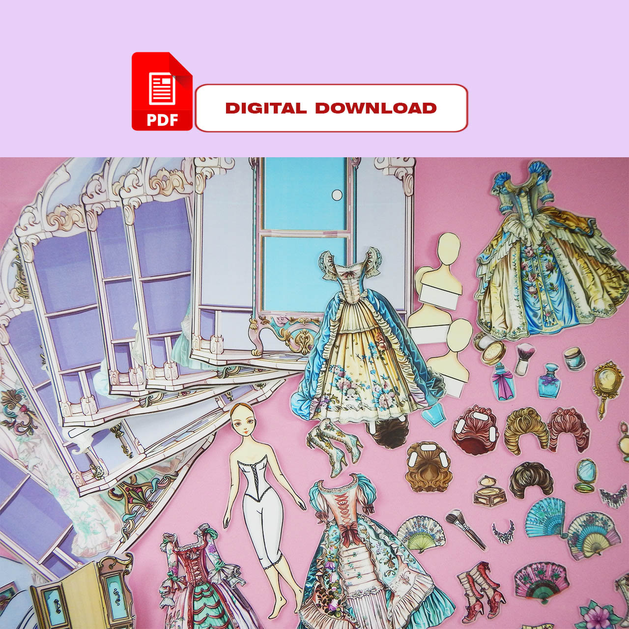 Princess Paper Doll Dress-up: DIY Printable Quiet Book (PDF) - Etsy