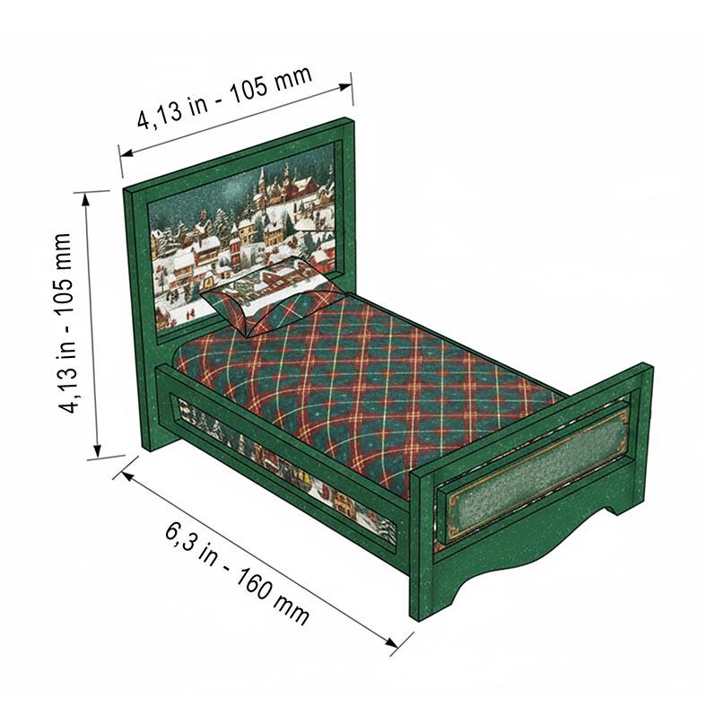 Printable Christmas Bed – DIY Paper Miniature Furniture Template ...