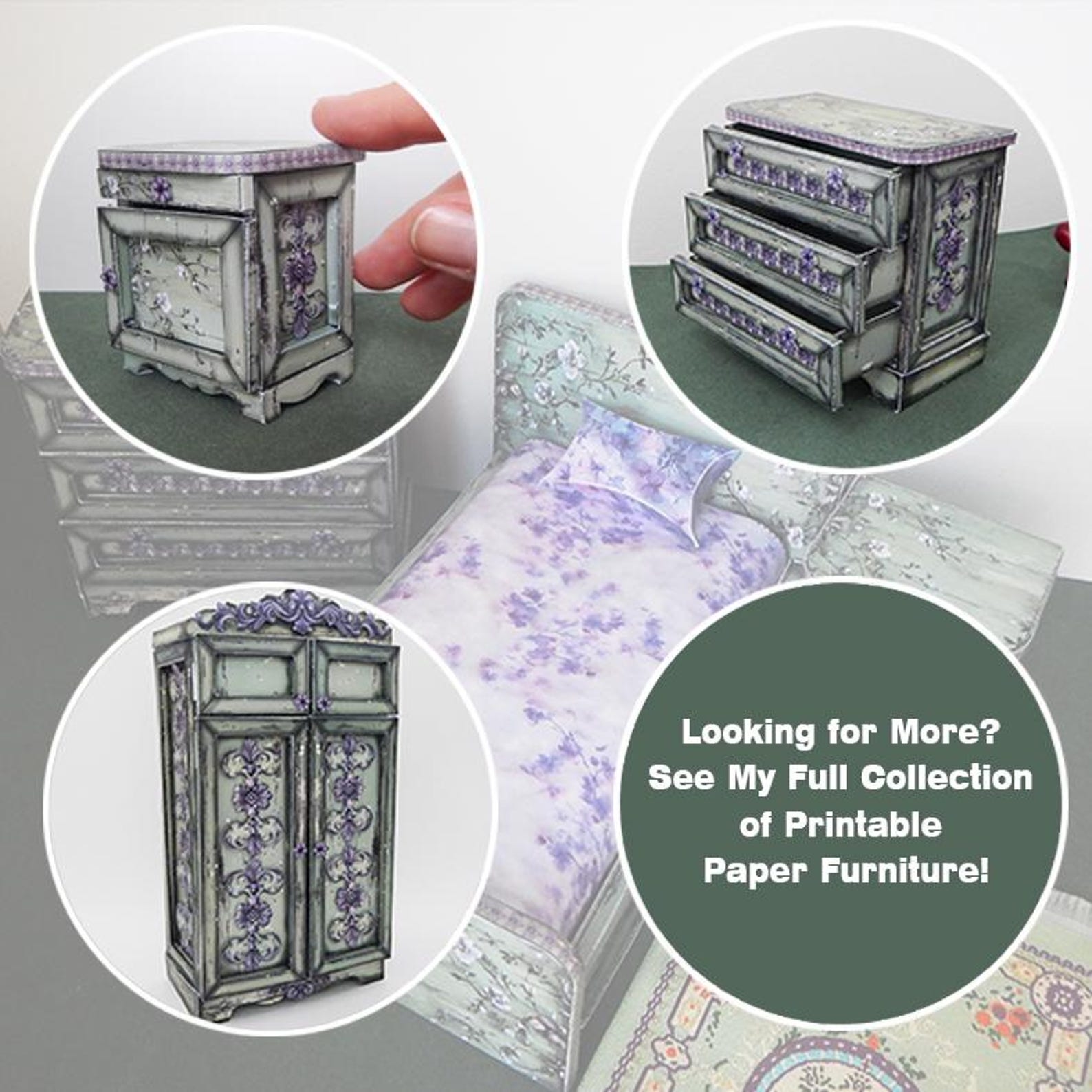 Printable Miniature Dollhouse Bed Template – DIY Paper Furniture - Etsy