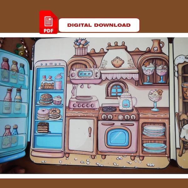 Gingerbread Paper Doll House: Printable Holiday Craft for Kids (Digital Download)
