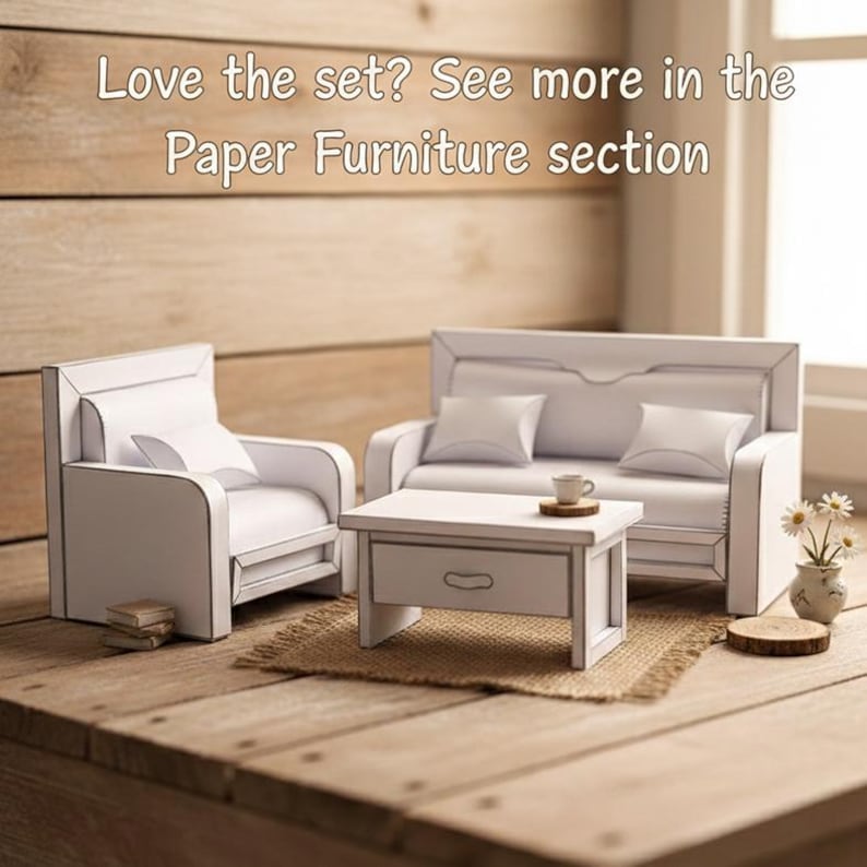Table Paper Modle DIY Paper Coffee Table Template Printable 1:12 for Assembly Painting ...