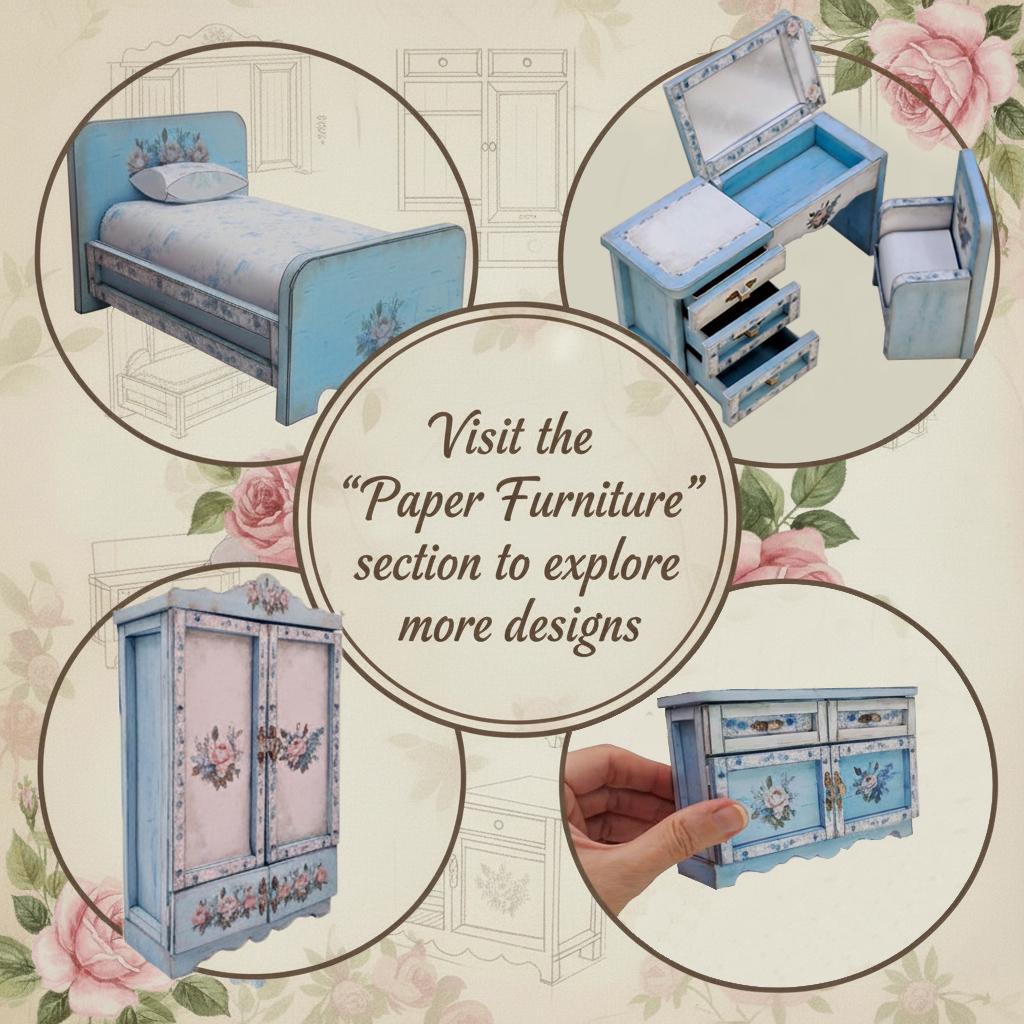 Mini Chair PDF Pattern, Dollhouse Furniture Template, 3D Paper Craft ...