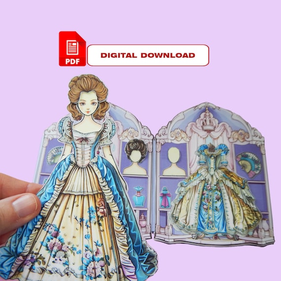 Princess Paper Doll Dress-Up: DIY Printable Quiet Book (PDF)