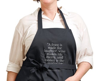 Ecclesiastes 10:19 Organic Cotton Apron
