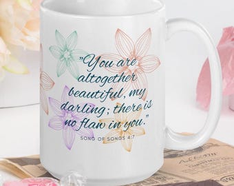 Song of Songs 4:7 Floral Ceramic Mug - 15oz