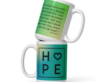 HOPE Coffee Mug: Inspirational Bible Verse, Spiritual Gift