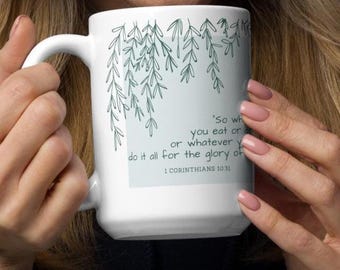 1 Corinthians 10:31 Glossy Mug - Christian Gift (15oz)