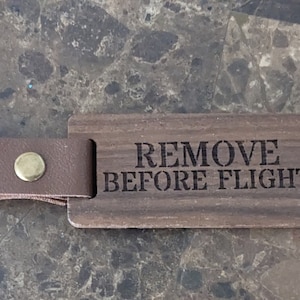 Remove Before Flight Wood Key Chain