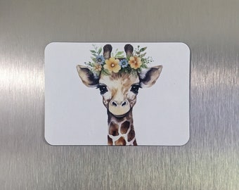 Floral Giraffe Magnet