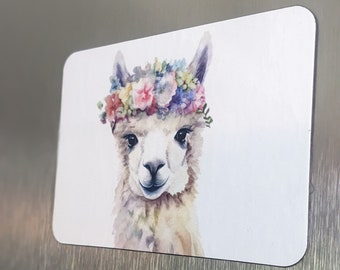 Llama Magnet with Flower Crown