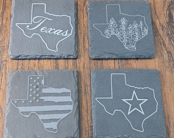 Texas Slate Coaster Set
