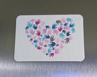 Handprint Heart Magnet
