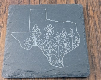 Texas Blue Bonnet Slate Coaster