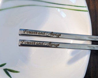 Personalized Stainless Steel Chopstick Set