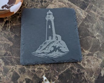 Lighthouse Slate Coaster