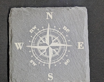 Compass Rose Slate Coasters