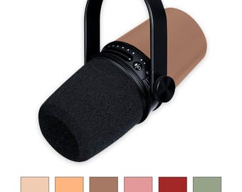 Cozy Color Shure MV7 Microphone Skin Wrap Decal Sticker | Custom Microphone Cover Cozy Warm Almond, Brown, Pink, Sage