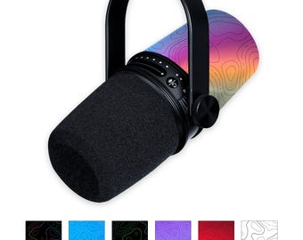 Topographic Shure MV7 Microphone Skin Wrap Decal Sticker | Custom Microphone Cover