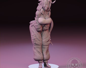 Soirée pyjama Karlach | Figure fantastique féminine | imprimé en 3D | Kit de garage | par JigglyStix