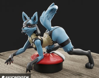 Lucario | Vrouwelijke harige hond | 3D-geprint | Garagekit | door IedereenNSFW