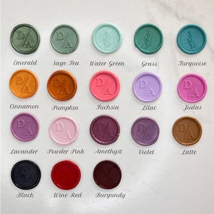 Sellos de cera con monograma, sellos de cera personalizados, pegatinas de sello de cera hechas a mano, 56 logotipos, 38 colores, logotipo de sello de cera para bodas, pegatinas de sello de cera con logotipo personalizado