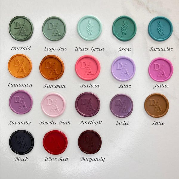 Personalized Wax Seal Stickers,56 logo styles,38 Colors, Handmade wax seal stickers, Custom any logo