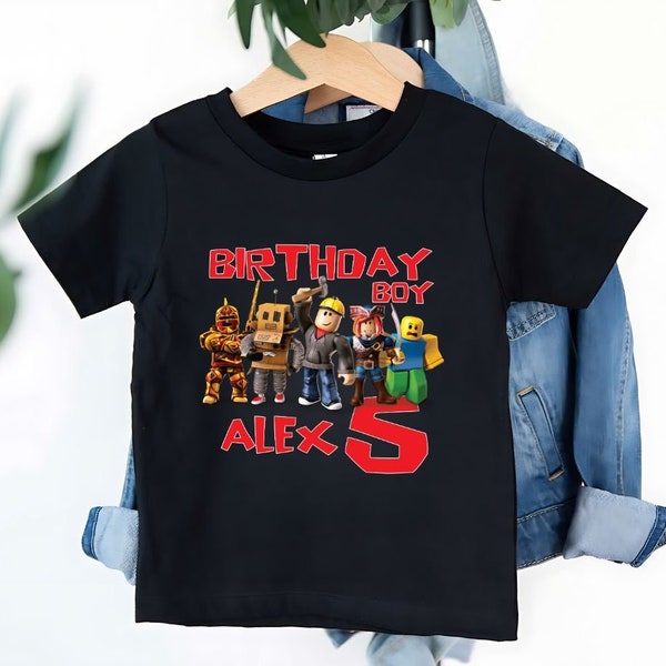 Custom Birthday Boy Shirt | Family Birthday Shirts | Birthday Tshirt | Bday Family Tee | Video Game Matching Birthday| Birthday Robots Shirt