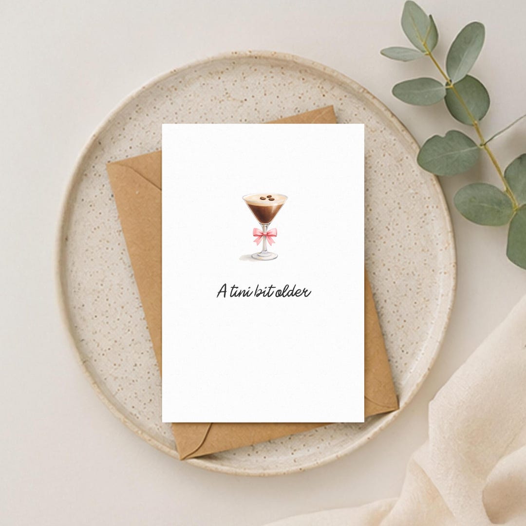 Personalised Martini Birthday Card | Espresso Martini Cocktail Design ...