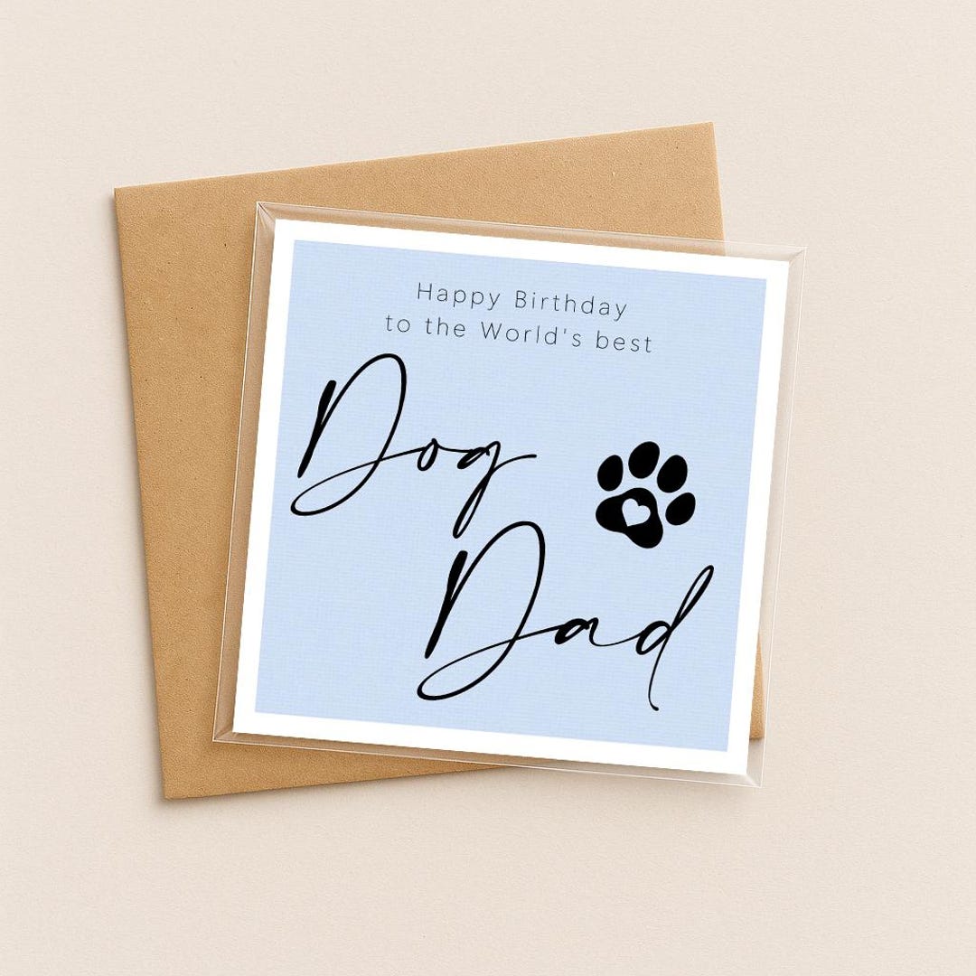 Dog Dad Birthday Card | Gift for Animal Lover | Pet Dogs Father Card - Etsy