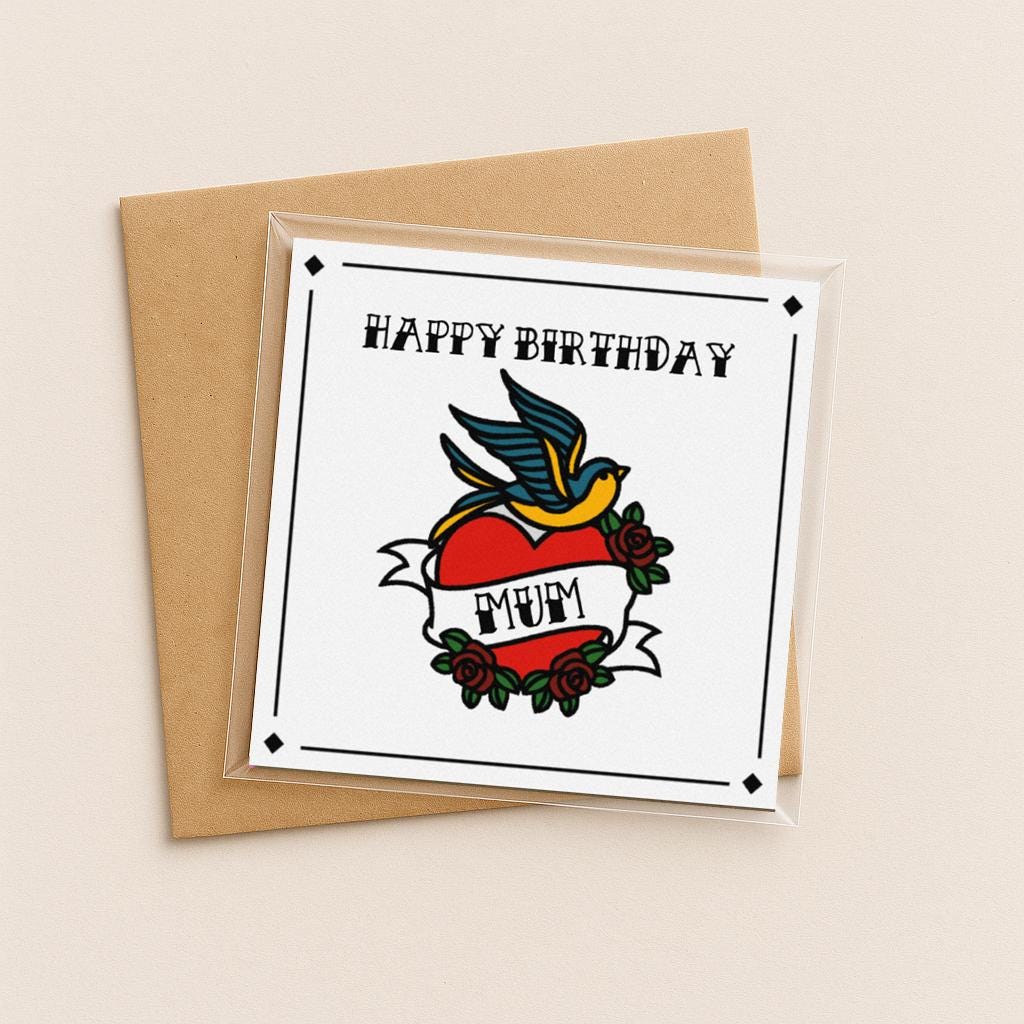 Tattoo Style Birthday Cards - Etsy, image size:1024x1024