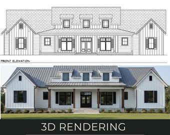 3D Front Elevation Rendering Add-On | Custom Home Exterior Mockup | Concept Visualization