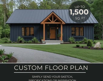 Floor Plans Custom, Custom Tiny Home Floor Plan, Modern Cabin Floor Plan, Custom Floor Plans, Barndominum FloorPlan, Floor Plan House