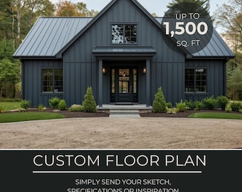 Custom Tiny Home Floor Plan, Modern Cabin Floor Plan, Custom Floor Plans, Modern Cabin Home, Barndominum FloorPlan, Floor Plan Ideas