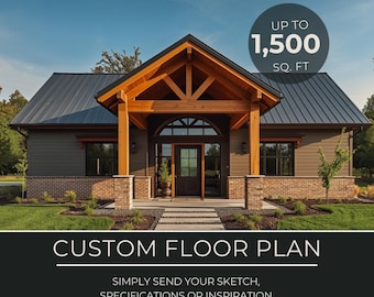 Custom Tiny Home Floor Plan, Modern Cabin Floor Plan, Custom Floor Plans, Floor Plans from Drawing, Modern Cabin Home, Barndominum FloorPlan