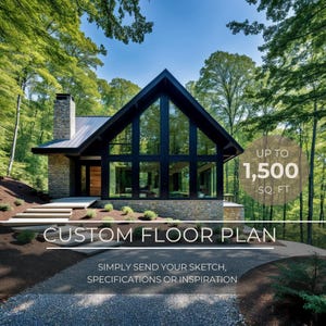 Aangepaste plattegronden, plattegrond hut, plattegrond moderne hut, plattegrond kleine woning, plattegrond kleine woning, plattegrond huis, vakantiehuis