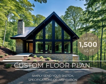 Custom Floor Plans, Cabin Floor Plan, Modern Cabin Floor Plan, Tiny Home Floor Plan, Tiny House Floor Plan, House Floor Plans, Vacation Home