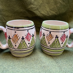 Kaffeetasse | Keramiktasse | Teetasse | handbemalte Keramik | Marokkanische Tasse | Teeset | handgetöpferte Keramik | Ton | Marokkanische handbemalte Tasse