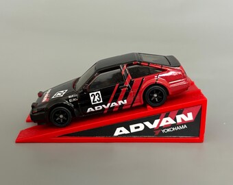 Rampa para Advan y Nismo - Soporte de rampa Hot Wheels - Soporte de exhibición de rampa - Exhibición de rampa de modelo a escala 1/64