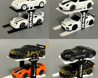 Elevador de autos fundido a presión - Porsche RWB Model Car Diorama Lift - Elevador a escala 1.64 para 2 autos