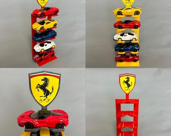Soporte para 10 coches - Soporte de exhibición de coches Ferrari - Pantalla de coches modelo escala 1/64 - Soporte de fundición a presión Ferrari - Soporte de exhibición de coches Hot Wheels