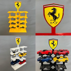 Stand for 10 Cars - Ferrari Car Display Stand - 1/64 Scale Model Car Display - Ferrari  Diecast Stand - Hot Wheels Car Display Stand