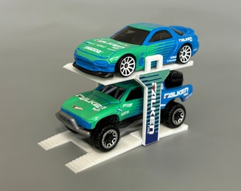Elevador de coches de fundición a presión - Elevador de dioramas de coches a escala Falken - Elevador de dioramas de coches a escala Greddy - Elevador de dioramas de coches a escala HKS - Elevador a escala 1.64 para 2 coches