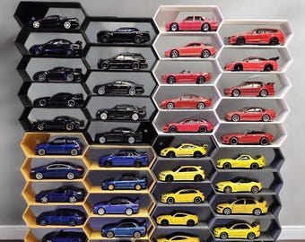 Estante de pared para polen de Hot Wheels - Estante de pared para 10 coches - Soporte para 10 coches - Estante de exhibición de coches Hot Wheels - Exhibición de coches a escala 1/64