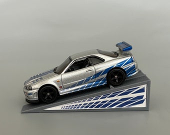 Rampa para Rápidos y Furiosos - Soporte de Rampa de Hot Wheels - Soporte de Exhibición de Rampa - Exhibición de Rampa de Modelo a Escala 1/64