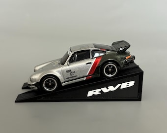 Rampa para Porsche/RWB - Soporte de rampa Hot Wheels - Soporte de exhibición de rampa - Exhibición de rampa para modelos a escala 1/64