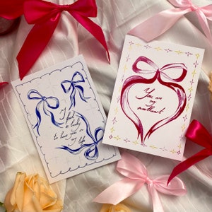 Handmade postcards, cute post cards, Set of 2, Mini Art Print Set, Card Bundle, Cute Cards, Art Gift image 1
