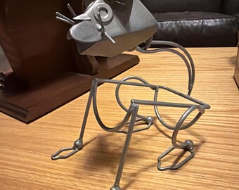 Vintage Yardbird- Recycled  Metal Cat Plant Stand/ Water Bowl Stand