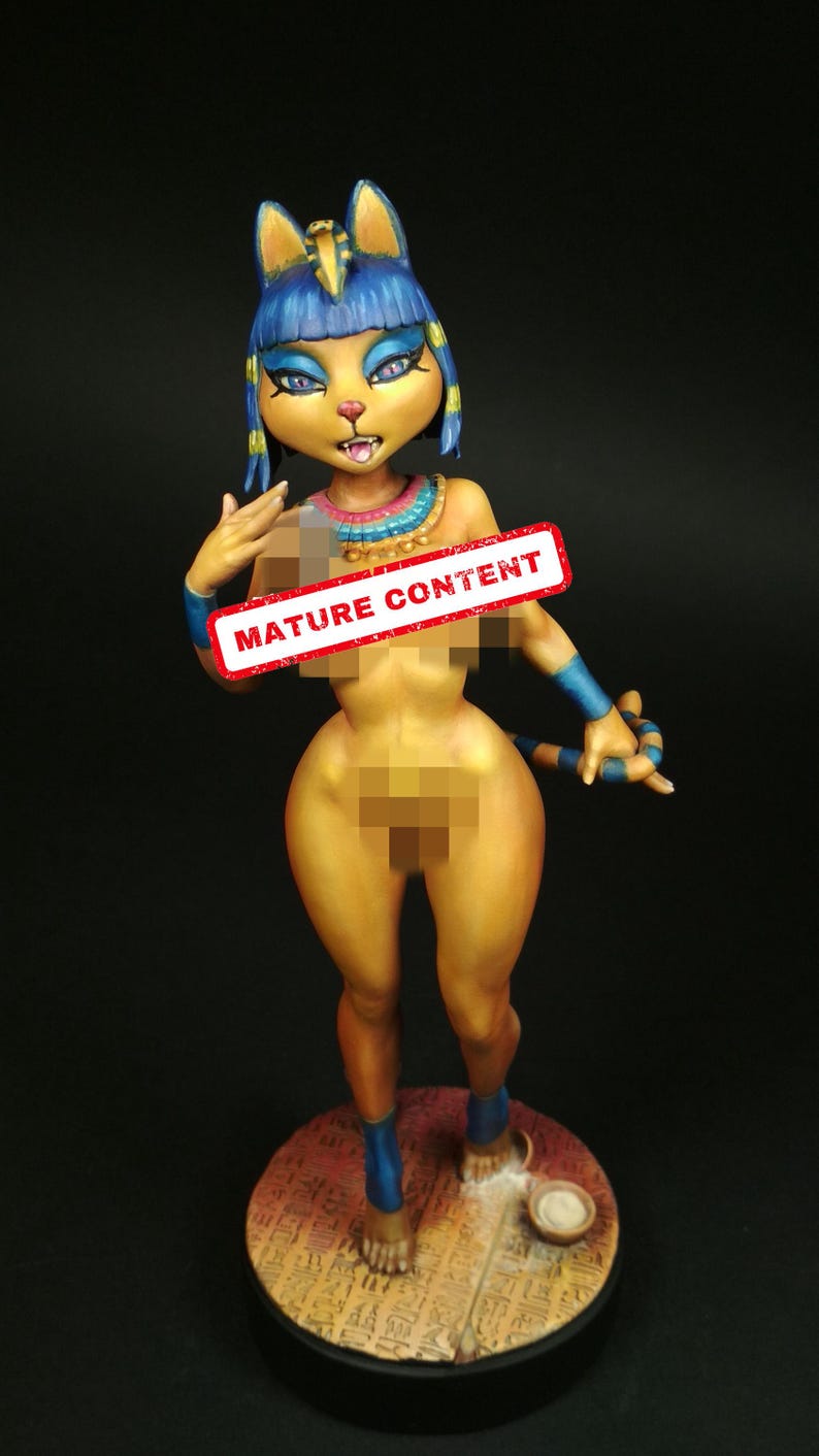 Ankha figure \ MADE to ORDER custom furry polymer clay sculpture image 1