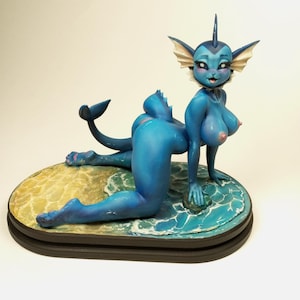 NSFW Vaporeon figure \ MADE to ORDER custom furry sculpture
