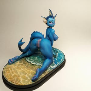 NSFW Vaporeon figure \ MADE to ORDER custom furry sculpture